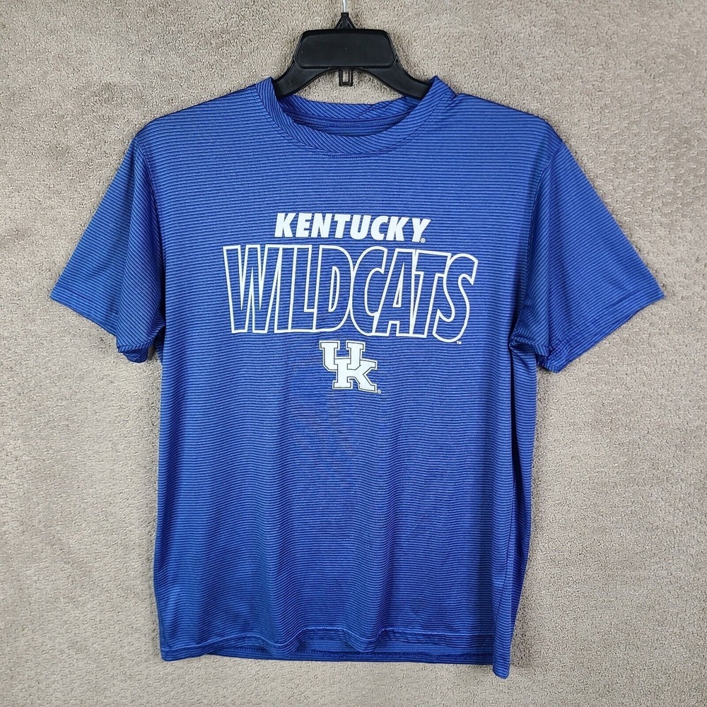 Kentucky Wildcats Shirt Mens Large Blue‎ Striped NCAA Basketball Rivalry Threads